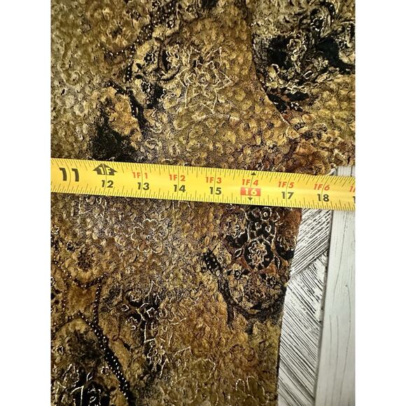 Vtg Petite Conrad C Mock Neck Black And Golden Long Sleeve Crinkle Top Size M - Picture 6 of 7